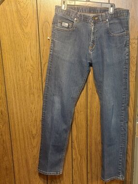 Men's  Grunt Style Classic Straight Jeans - Blue 32x30 Made In USA Small Hole